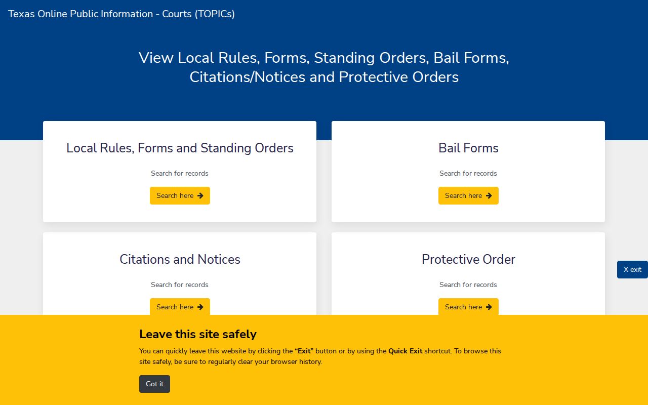 Rockwall County court records rules and forms source