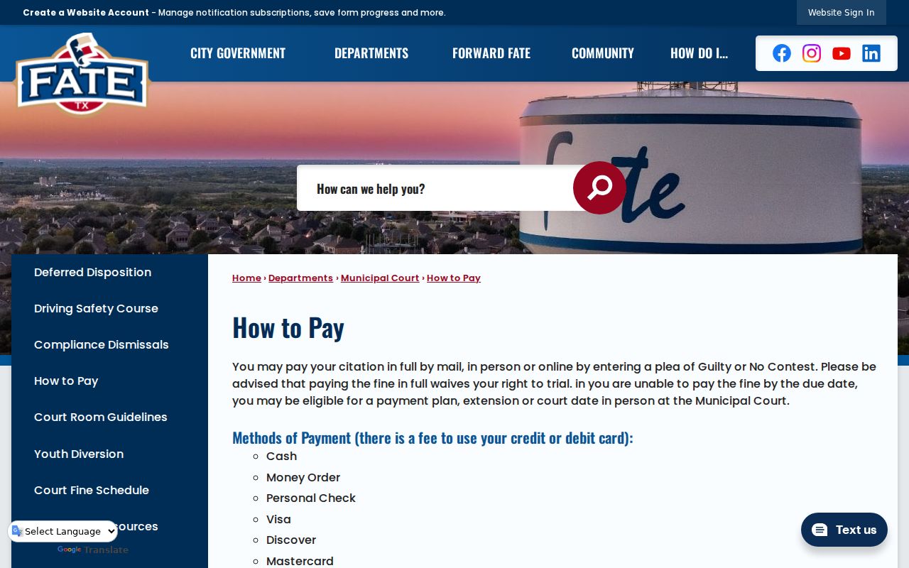 Rockwall County Fate traffic court payment warning and methods